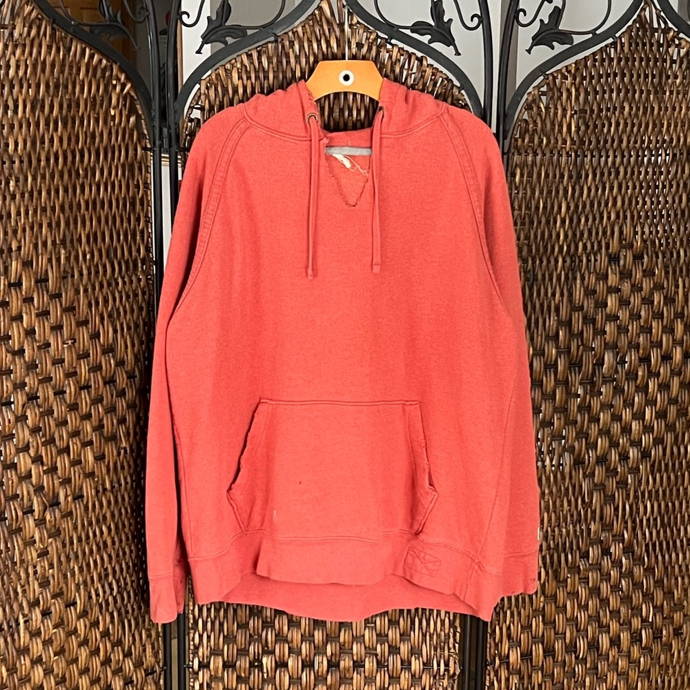 Old Navy Thick Cotton Hoodie Distressed Orange Men’s XL 2006